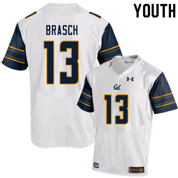 Youth #13 Spencer Brasch Cal Bears UA College Football Jerseys Sale-White - Click Image to Close